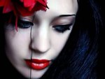 Red Lip Gothic Girl