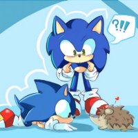 Three Sonic's!? Wait, He's not blue...
