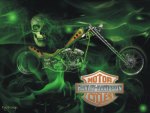 Harley-Davidson green skull