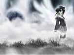 Anime Cute Girl in the mist 