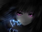Anime girl pink eyes
