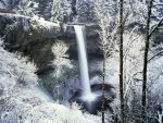 wonderful waterfall in winter