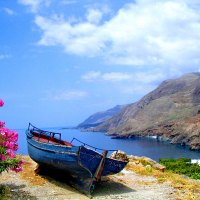 Lonely boat on the beach