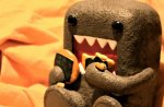 Domo eating smores