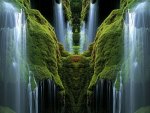 green waterfalls