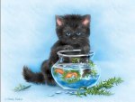 Cat and fish
