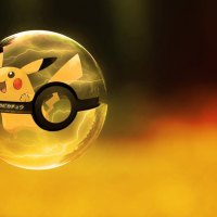 Pikachu in a Pokeball