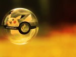 Pikachu in a Pokeball