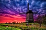 Windmill at sunset