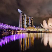 Night Lights of Singapore Marina Bay Sands