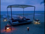 Beach dinner by the candles