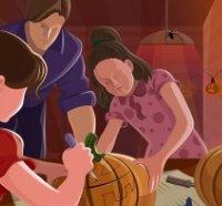 preparing the pumpkin