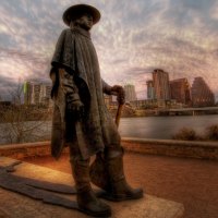 monument for the great stevie ray vaughan in austin tx. hdr