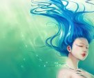 Blue haired mermaid