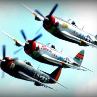 3 P-47 Thunderbolts