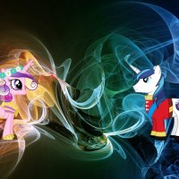 Princess Cadance and Shining Armor Neon