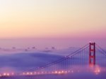 Foggy Golden Gate Bridge at Sunset