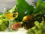 GREEN WINE WITH GRAPES