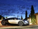 super bugatti at a super mansion