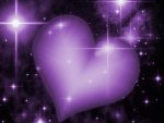 Purple Heart With Starry Background