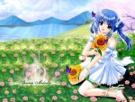 Anime Girl w/Sunflowers