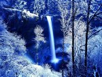 Blue Waterfall in Winter