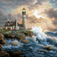 house andb lighthouse