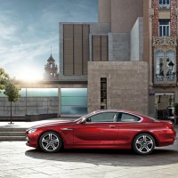 bmw in an old new city