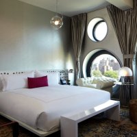 Modern Bedroom with Round Windows