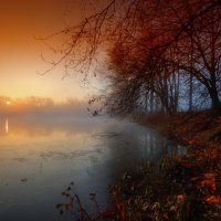 Autumn Sunset at the Pond