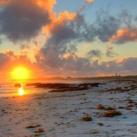 sunset on geraldton beach australia