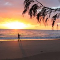 Walk Along The Ocean At Sunset