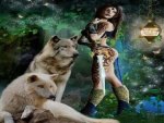 Elf And Her Wolves