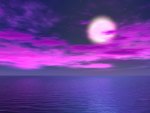 Purple moon in water