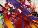 Colorful samurai girl .