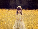 Cute Child in a Flower Field