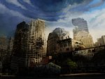 destroyed city