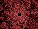 An abstract pattern in red-black