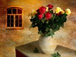 Roses in vase painting