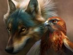 Wolf and eagle