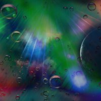 bubbly sky of colors