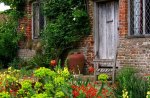 Outside the South Cottage at Sissinghurst Castle Garden in Kent England