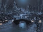 Winter Village At Night