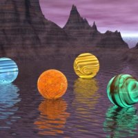 4 Glowing Planets