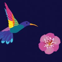 Hummingbird & Flower
