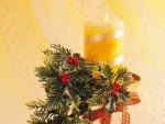 "  Yellow Christmas Candle  "