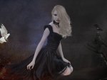Goth Girl with Bird