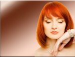 Beautiful Redhead On Copper Background