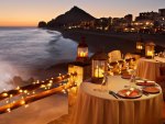 candlelight dinner on the beach at sunset