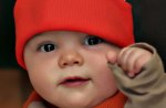 Baby with red cap